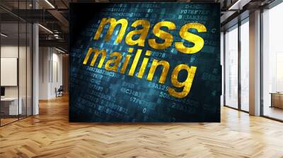 advertising concept: mass mailing on digital background Wall mural