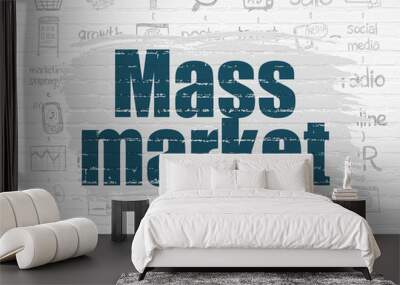 Advertising concept: Mass Market on wall background Wall mural