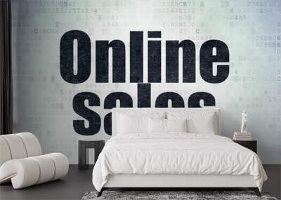 Advertising concept: Online Sales on Digital Data Paper background Wall mural