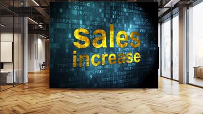 advertising concept: sales increase on digital background Wall mural