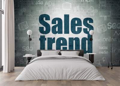 Advertising concept: Sales Trend on Digital Paper background Wall mural