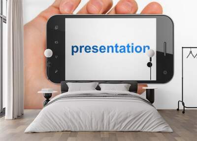 advertising concept: smartphone with presentation Wall mural