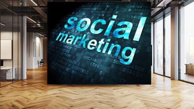 advertising concept: social marketing on digital background Wall mural