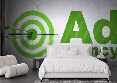 Advertising concept: target and Ad Agency on wall background Wall mural