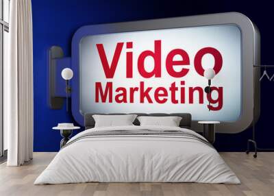 Advertising concept: Video Marketing on billboard background Wall mural