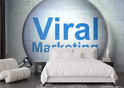 Advertising concept: Viral Marketing with optical glass Wall mural