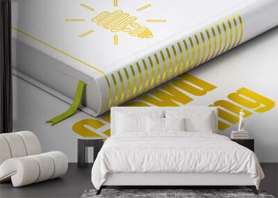 Business concept: book Energy Saving Lamp, Crowd Funding Wall mural