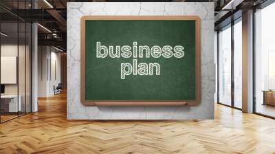 Business concept: Business Plan on chalkboard background Wall mural