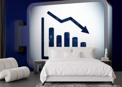 Business concept: Decline Graph on billboard background Wall mural