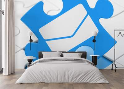 Business concept: Email on puzzle background Wall mural