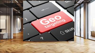 Business concept: Geo Targeting on computer keyboard background Wall mural