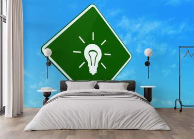 Business concept: Light Bulb on road sign background Wall mural