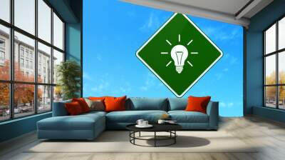 Business concept: Light Bulb on road sign background Wall mural