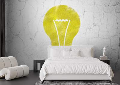 Business concept: Light Bulb on wall background Wall mural