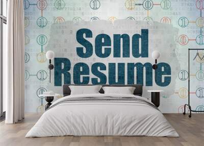 Business concept: Send Resume on digital background Wall mural