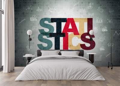 Business concept: Statistics on digital background Wall mural