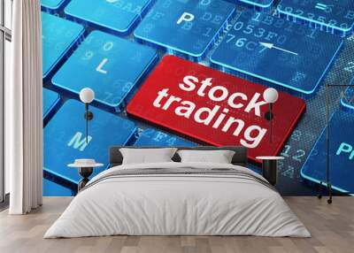 Business concept: Stock Trading on computer keyboard background Wall mural