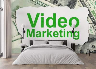 Business concept: Video Marketing on Money background Wall mural