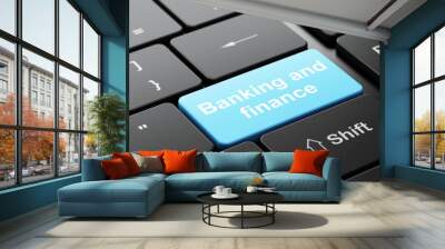 Currency concept: Banking And Finance on computer keyboard background Wall mural