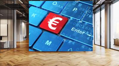 Currency concept: Euro on computer keyboard background Wall mural