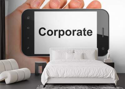 Finance concept: Corporate on smartphone Wall mural