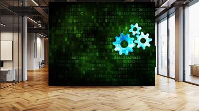 Finance concept: Gears on digital background Wall mural