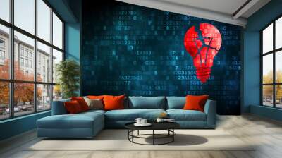 Finance concept: Light Bulb on digital background Wall mural