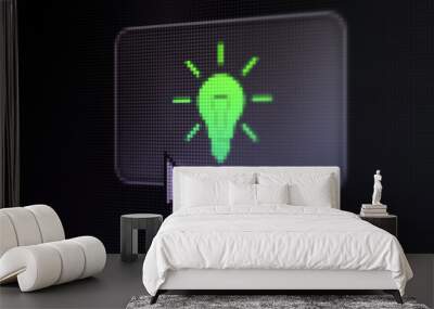 Finance concept: Light Bulb on digital button background Wall mural