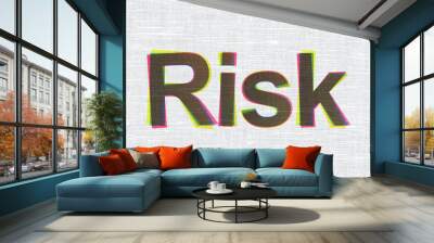 Finance concept: Risk on fabric texture background Wall mural