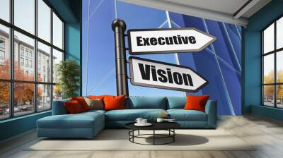 Finance concept: sign Executive Vision on Building background Wall mural