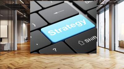 Finance concept: Strategy on computer keyboard background Wall mural