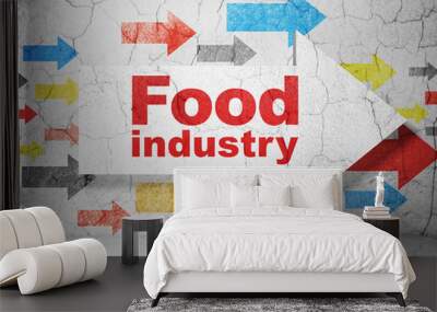 Industry concept: arrow with Food Industry on grunge wall background Wall mural