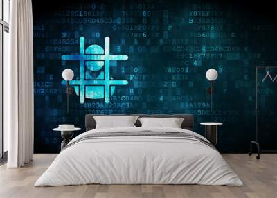 Law concept: Criminal on digital background Wall mural