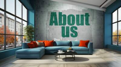 Marketing concept: About Us on Digital Data Paper background Wall mural