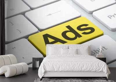 Marketing concept: Ads on computer keyboard background Wall mural