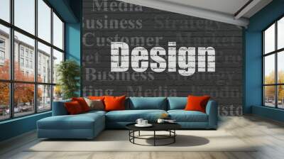 Marketing concept: Design on wall background Wall mural