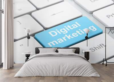 Marketing concept: Digital Marketing on computer keyboard background Wall mural