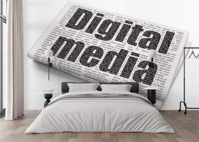 Marketing concept: Digital Media on Newspaper background Wall mural