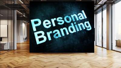 marketing concept: pixelated words personal branding on digital Wall mural