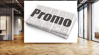 Marketing concept: Promo on Newspaper background Wall mural