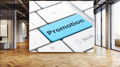 marketing concept: promotion on computer keyboard background Wall mural