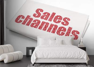 Marketing concept: Sales Channels on Blank Newspaper background Wall mural