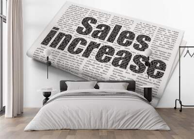 Marketing concept: Sales Increase on Newspaper background Wall mural