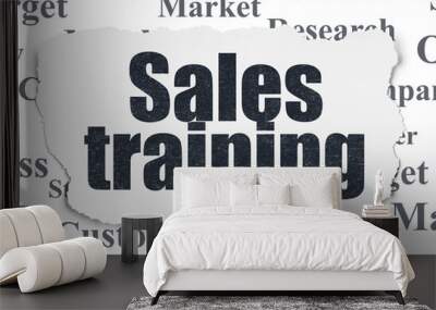 Marketing concept: Sales Training on Torn Paper background Wall mural