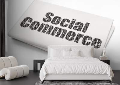 Marketing concept: Social Commerce on Blank Newspaper background Wall mural