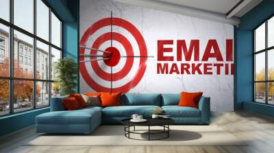 Marketing concept: target and Email Marketing on wall background Wall mural