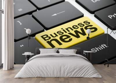 News concept: Business News on computer keyboard background Wall mural