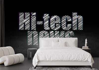 News concept: Hi-tech News in grunge dark room Wall mural