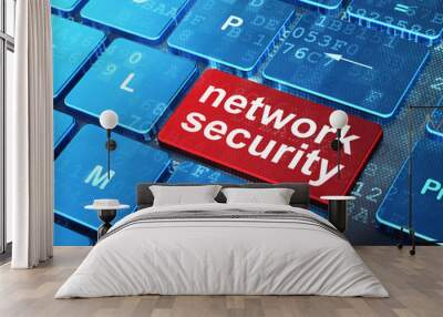 protection concept: network security on computer keyboard backgr Wall mural