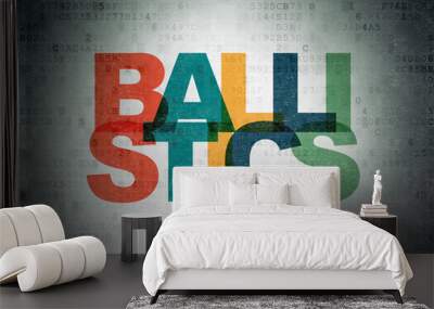 Science concept: Ballistics on Digital Data Paper background Wall mural